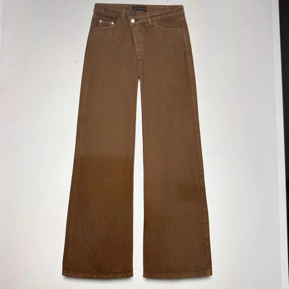 Zara Brown Wide-Leg Women Jeans - Picture 5 of 6